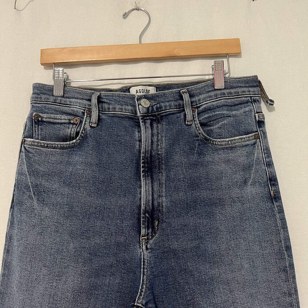 AGOLDE Pinch Waist Stovepipe Jeans Denim Size 30 Super High Rise Blue A165b - Picture 3 of 15